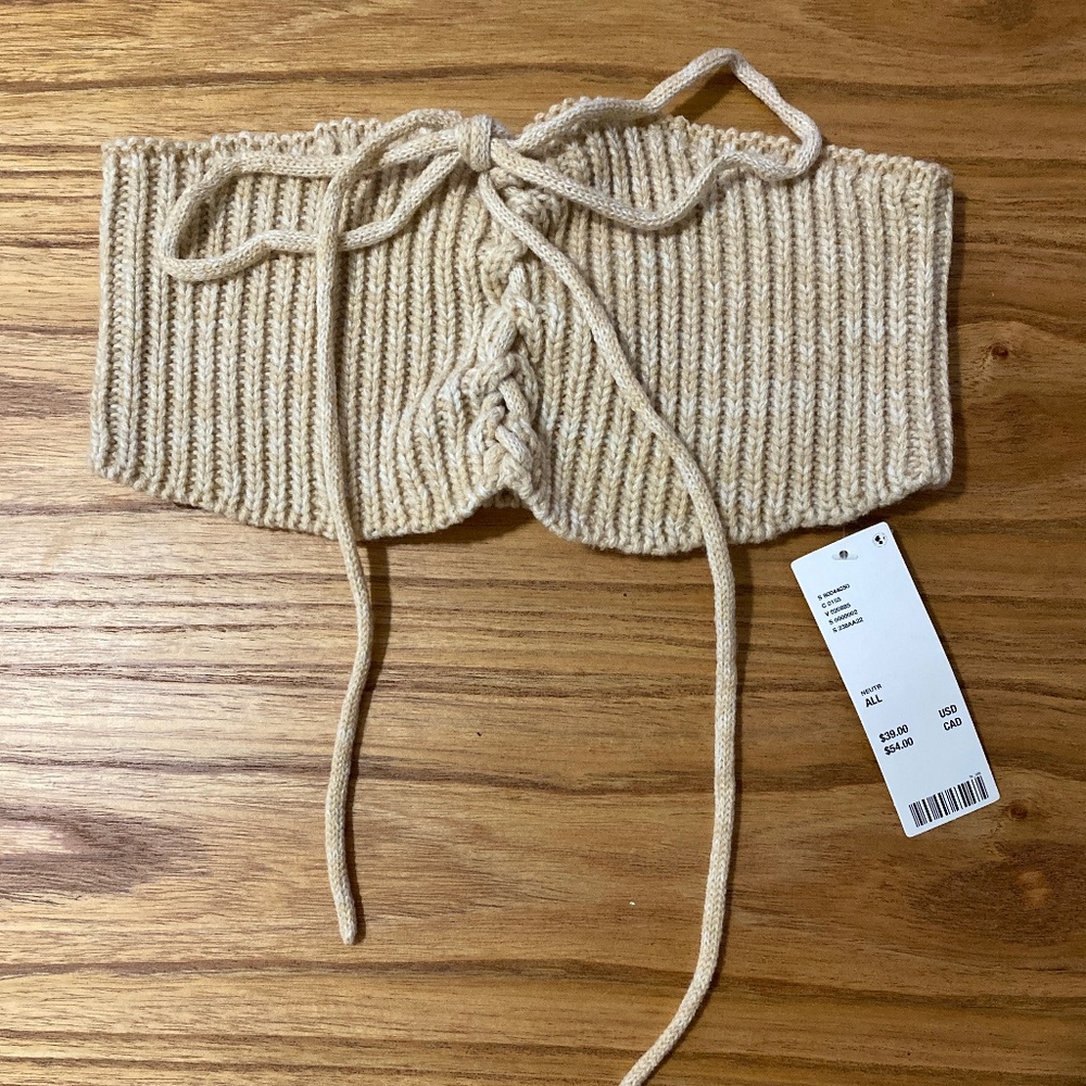 NWT light beige/neutral knit corset/crop top (multiple for sale)